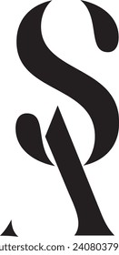 A S or S A Letter Logo Template Design