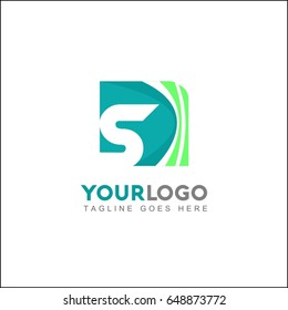 S letter logo template. Design vector wave square icon. You can use in the buildings, awards, apartments, hotel and other organization concept of pattern.