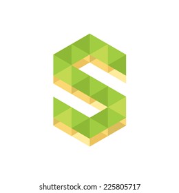 S letter logo template. Nature colors.