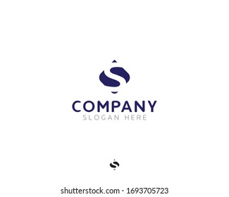 Plantilla de logotipo de letra S, vector de carta