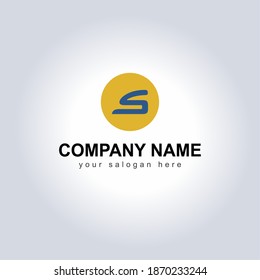 S Letter Logo Template vector icon design with Company Name and Slogan.