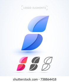 S letter logo template. Vector material design icon collection