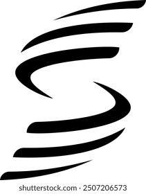 S letter logo twister lines vector