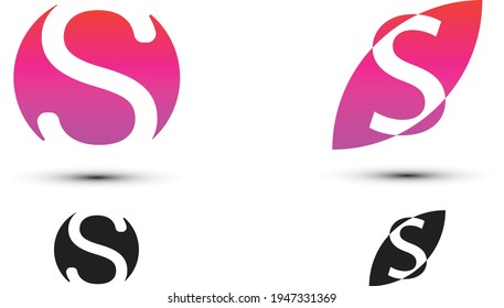 S-Buchstaben-Logo mit zwei Stilen und Farbverlauf-Farben