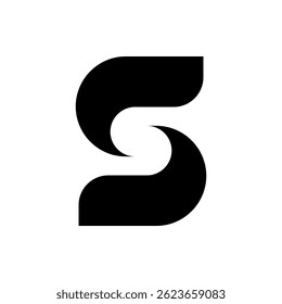 S letter logo vector black and white minimal emblem