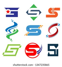 S letter logo vector, S letter logo design vector illustration template, S letter logo vector
