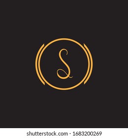 S letter logo vector design on black color background.S letter logo creative design.S