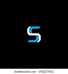 S letter logo vector design on black color background. s alphabet