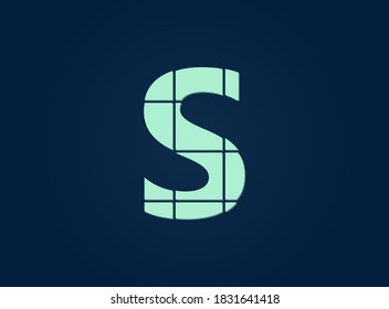 S letter logo, vector desing font.  Made of knife cut. For logo, brand label, design elements, corporate identity, application & more. IsolatedEps10 illustration