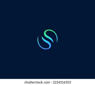 Símbolo de monograma abstracto de plantilla de vectores de logotipo S. Usable para el deporte de negocios, la tecnología, la moda, el logotipo digital y creativo futuro