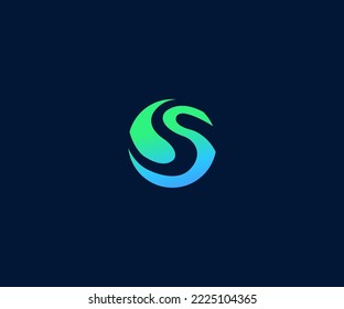 Símbolo de monograma abstracto de plantilla de vectores de logotipo S. Usable para el deporte de negocios, la tecnología, la moda, el logotipo digital y creativo futuro
