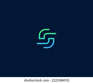 Símbolo de monograma abstracto de plantilla de vectores de logotipo S. Usable para el deporte de negocios, la tecnología, la moda, el logotipo digital y creativo futuro