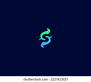 Símbolo de monograma abstracto de plantilla de vectores de logotipo S. Usable para el deporte de negocios, la tecnología, la moda, el logotipo digital y creativo futuro