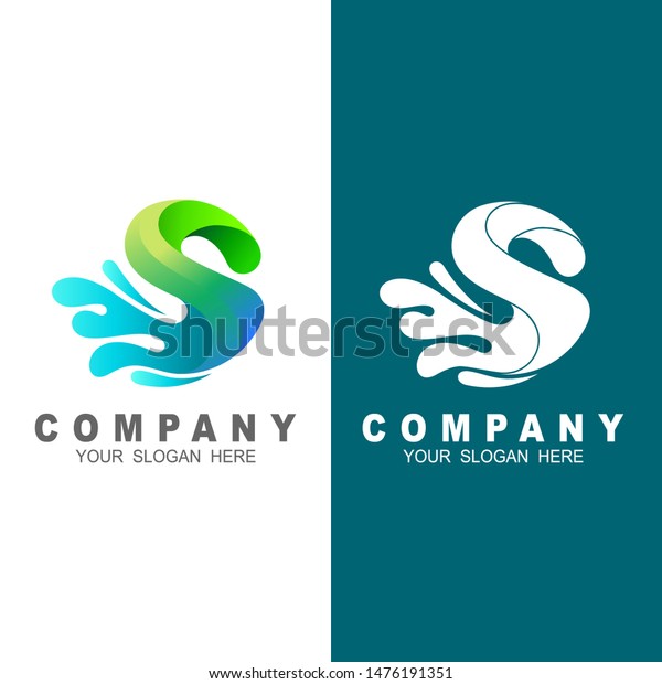 Sの文字のロゴ 水滴とロゴ文字sと3dデザインイラスト のベクター画像素材 ロイヤリティフリー
