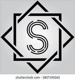 S letter logo with white background.The black letter icon.This is company logo.