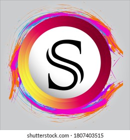 S letter logo with white background.The black letter icon.This is company logo.