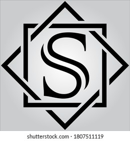 S letter logo with white background.The black letter icon.This is company logo.