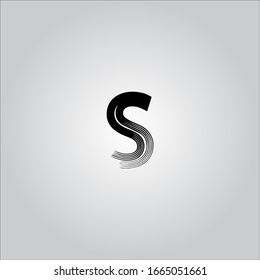 S letter logo with white gradient background.The black letter icon.Nice letter design.