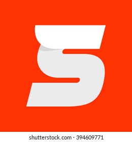 S letter logo with a wing on red. Font style, vector design template elements for your application or corporate identity.