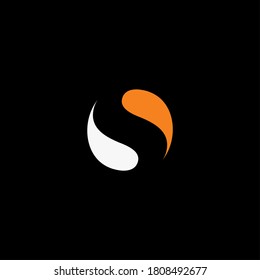 S letter logo, yin yang icon design template element
