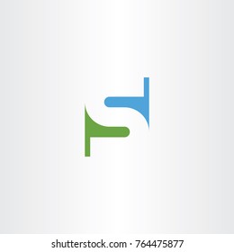 s letter logotype icon green blue symbol 