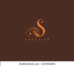 S letter luxury flourishes ornament logo