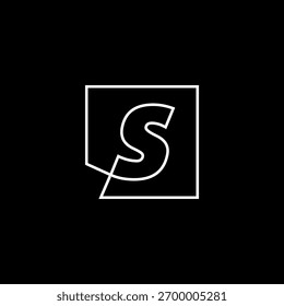 Ilustración de icono de Vector de logotipo cuadrado de marca de letra S