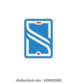 S letter mobile logo design vector