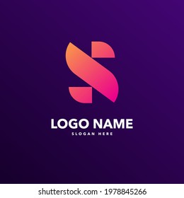 S letter modern logo design 