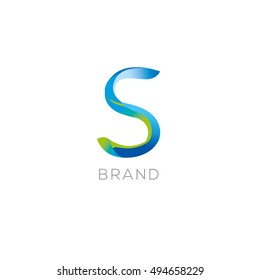 S letter modern vector logo, (sign, symbol ,icon, design element), illustrated letter of the alphabet