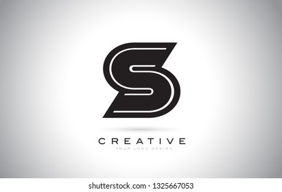 S Letter Monogram Logo Design. Modern S Icon With Creative Beautiful Black Monogram Design.