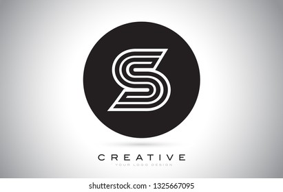 S Letter Monogram Logo Design. Modern S Icon With Creative Beautiful Black Monogram Design.
