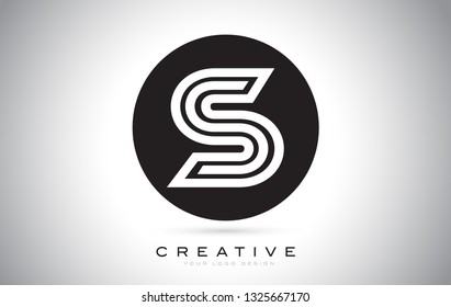 S Letter Monogram Logo Design. Modern S Icon With Creative Beautiful Black Monogram Design.