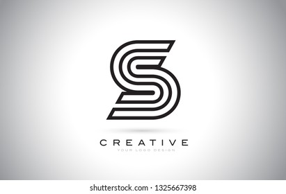 S Letter Monogram Logo Design. Modern S Icon With Creative Beautiful Black Monogram Design.