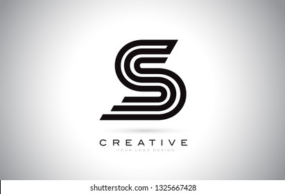 S Letter Monogram Logo Design. Modern S Icon With Creative Beautiful Black Monogram Design.