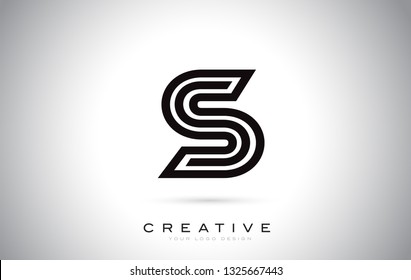 S Letter Monogram Logo Design. Modern S Icon With Creative Beautiful Black Monogram Design.
