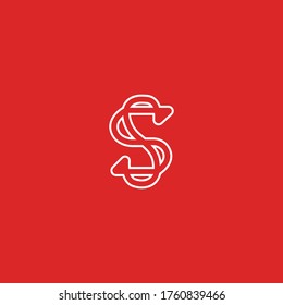 S letter monogram  logo  linear  icon design Vector Template, Initials Letter Logo