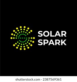S LETTER MONOGRAM SOLAR SUN SPARK CIRCLE LOGO VECTOR ICON ILLUSTRATION