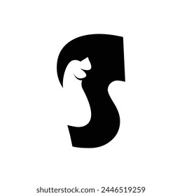 S letter with a negative space dog logo