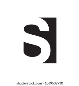 S letter negative space logo design