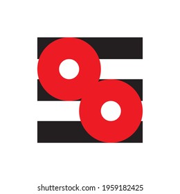 S letter with number Eight logo design vector