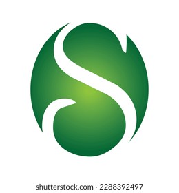 Plantilla de logotipo oval de letra S