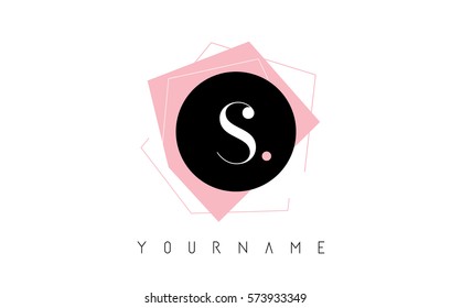 S Letter Pastel Geometric Logo Design with Round and Rectangular Shapes.