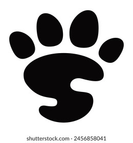 S letter paw pet logo template