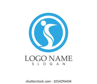 S letter people logo design template