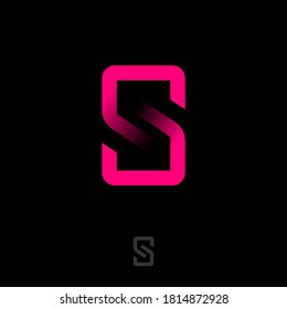 S Brief. Rosa S Monogramm. Buchstabe S besteht aus zwei Streifen. Logo für Unternehmen, neue Marke, Web, Netzwerk.