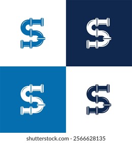 S letter pipe design logo