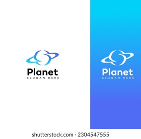 s letter planet logo satellite vector design template cosmos best concept web icon app science
