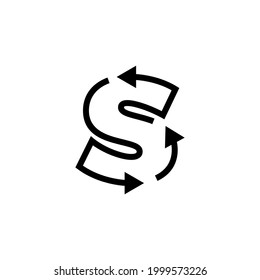 ilustración de icono del vector del logotipo de reciclaje de letras
