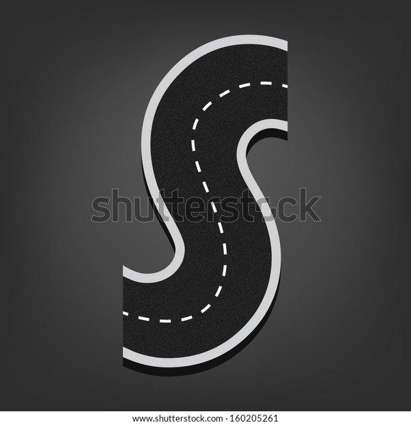Sの文字 道路のフォント のベクター画像素材 ロイヤリティフリー